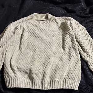 LOFT Cream Textured Sweater